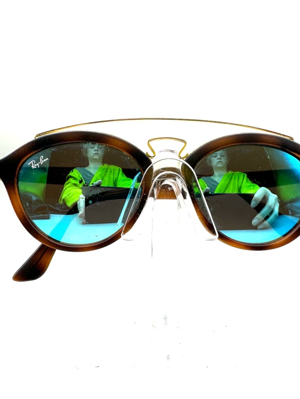 Ray-Ban RB 4257 Gatsby II Tortoise Blue Mirror Sunglasses 6092/55 50mm Small
